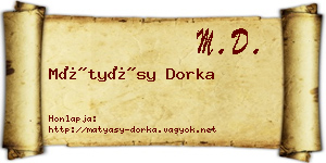 Mátyásy Dorka névjegykártya